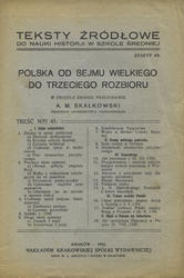 Polska od Sejmu Wielkiego do trzeciego rozbioru.