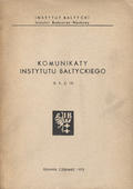 Komunikaty Instytutu Bałtyckiego. R. 10 (1973), z. 18.