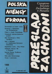 Przegląd Zachodni. R. 54 (1998), nr 4 (289).