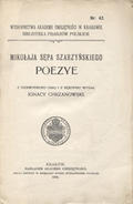Szarzyński Sęp Mikołaj – Mikołaja Sępa Szarzyńskiego Poezye.