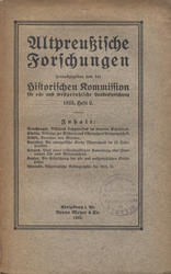 Altpreussische Forschungen. Jahrg. 2 (1925), H. 2.