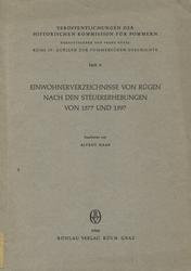 Einwohnerverzeichnisse von Rügen nach den Steuererhebungen von 1577 und 1597.