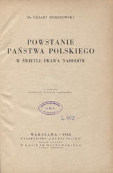 Powstanie Państwa Polskiego w świetle prawa narodów.