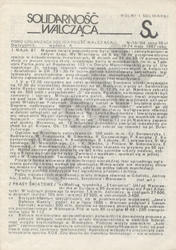 Solidarność Walcząca : pismo organizacji Solidarność Walcząca. R. 1987, nr 10/154.