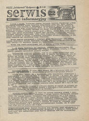 Serwis Informacyjny / [MKZ] NSZZ „Solidarność” Bydgoszcz. R. 1981, nr 22.