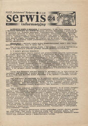 Serwis Informacyjny / [MKZ] NSZZ „Solidarność” Bydgoszcz. R. 1981, nr 24