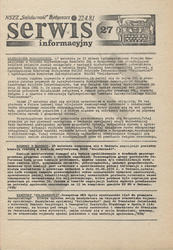Serwis Informacyjny / [MKZ] NSZZ „Solidarność” Bydgoszcz. R. 1981, nr 27.