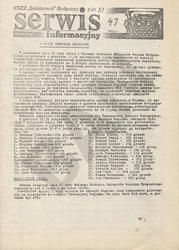 Serwis Informacyjny / [MKZ] NSZZ „Solidarność” Bydgoszcz. R. 1981, nr 47.