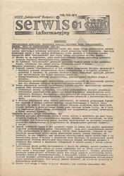 Serwis Informacyjny / [MKZ] NSZZ „Solidarność” Bydgoszcz. R. 1981, nr 91.