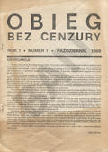 Obieg bez Cenzury. R. 1 (1989), nr 1 (październik).