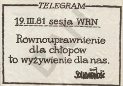 Telegram / 19. III. 81 sesja WRN.