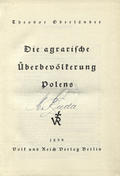 Oberländer Theodor – Die agrarische Überbevölkerung Polens.