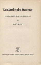 Von Lemberg bis Bordeaux.