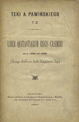 Liber quitantiarum regis Casimiri ab a. 1484 ad 1488.