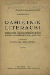 Pamiętnik Literacki. R. 27 (1930), z. 1.