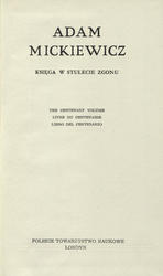 Adam Mickiewicz : księga w stulecie zgonu.