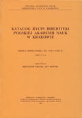 Krużel Krzysztof, Motyka Jan – Katalog rycin Biblioteki Polskiej Akademii Nauk w Krakowie. [T. 2], cz. 1.