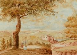 Pejzaż z postaciami.