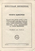 Grydzewski Mieczysław – Henryk Dąbrowski.