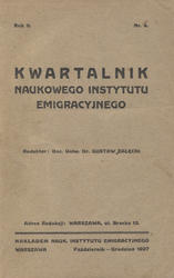 Kwartalnik Naukowego Instytutu Emigracyjnego. R. 2 (1927), t. 4.