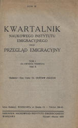 Kwartalnik Naukowego Instytutu Emigracyjnego oraz Przegląd Emigracyjny. R. 3 (1928), t. 1.