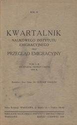 Kwartalnik Naukowego Instytutu Emigracyjnego oraz Przegląd Emigracyjny. R. 4 (1929), t. 1/2-3/4 [w 2 vol.].