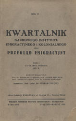 Kwartalnik Naukowego Instytutu Emigracyjnego i Kolonjalnego oraz Przegląd Emigracyjny. R. 6 (1931), t. 1.