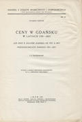 Furtak Tadeusz – Ceny w Gdańsku w latach 1701-1815.