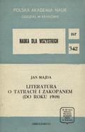 Majda Jan – Literatura o Tatrach i Zakopanem (do roku 1918).
