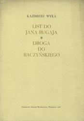 List do Jana Bugaja; Droga do Baczyńskiego.