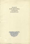 Statut Towarzystwa Czytelni Ludowych.
