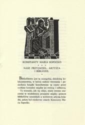 Konstanty Maria Sopoćko - nasz przyjaciel, artysta i bibliofil.