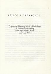 Księgi i szpargały.