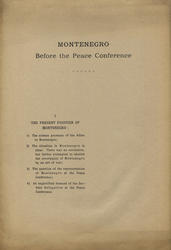 Montenegro before the peace conference. 1-2.