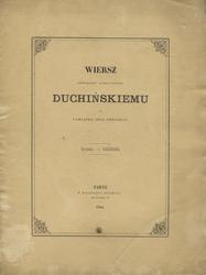 Wiersz poświęcony Kijowianinowi Duchińskiemu na pamiątkę jego prelekcji.
