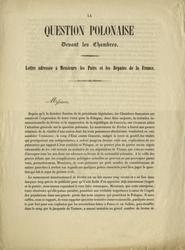 La question polonaise devant les Chambres.