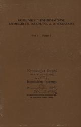 Komunikaty informacyjne Komisariatu Rządu na m. st. Warszawę. T. 1, z. 1-2.