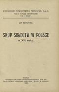 Rutkowski Jan – Skup sołectw w Polsce w XVI wieku.