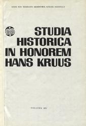 Studia historica in honorem Hans Kruus.