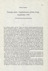 Sveriges plats i Jagellonernas politik kring sekelskiftet 1500.