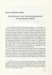 Visitationen und Visitationsberichte im Deutschen Orden.