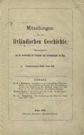 Mitteilungen aus der livländischen Geschichte. Bd. 21, H. 3 (1921).