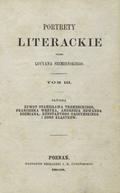Siemieński Lucjan – Portrety literackie. T. 3.