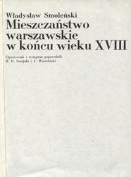 Mieszczaństwo warszawskie w końcu wieku XVIII.