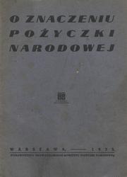 O znaczeniu pożyczki narodowej.