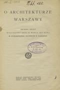 O architekturze Warszawy.