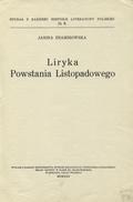 Znamirowska Janina – Liryka powstania listopadowego.