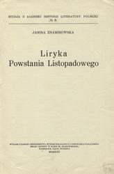 Liryka powstania listopadowego.