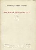 Roczniki Biblioteczne. R. 35, z. 1-2.