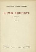 Roczniki Biblioteczne. R. 37, z. 1-2.